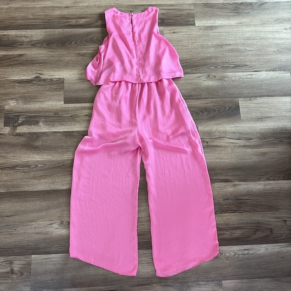 Big Water Blue Sky Womens Pink Jumpsuit Size Small Sleeveless Boho Feminine Vibe - Picture 8 of 11